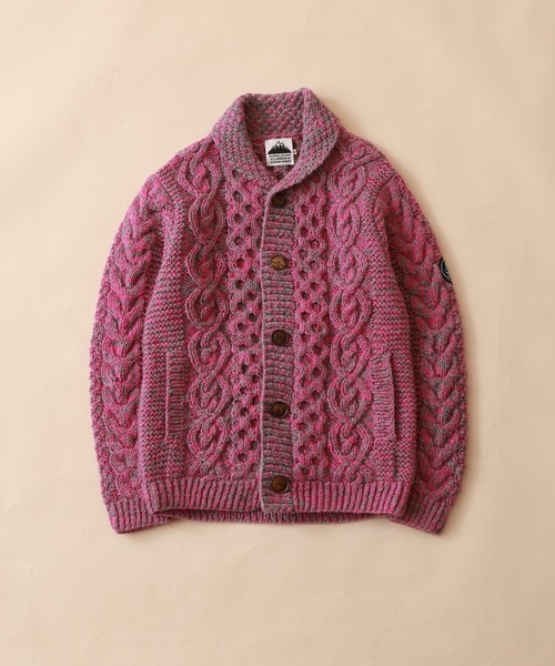FUNALIVE（ファンアライブ）の「HIMALAYAN CLIMBER'S HAND-KNIT 手編みショールカーディガン（カーディガン/ボレロ・メンズ・ブラック/インディゴブルー/杢グレー/オレンジ/スモークピンク/イエロー・L/M）」の7枚目の写真