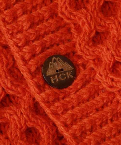 FUNALIVE（ファンアライブ）の「HIMALAYAN CLIMBER'S HAND-KNIT 手編みショールカーディガン（カーディガン/ボレロ・メンズ・ブラック/インディゴブルー/杢グレー/オレンジ/スモークピンク/イエロー・L/M）」の11枚目の写真