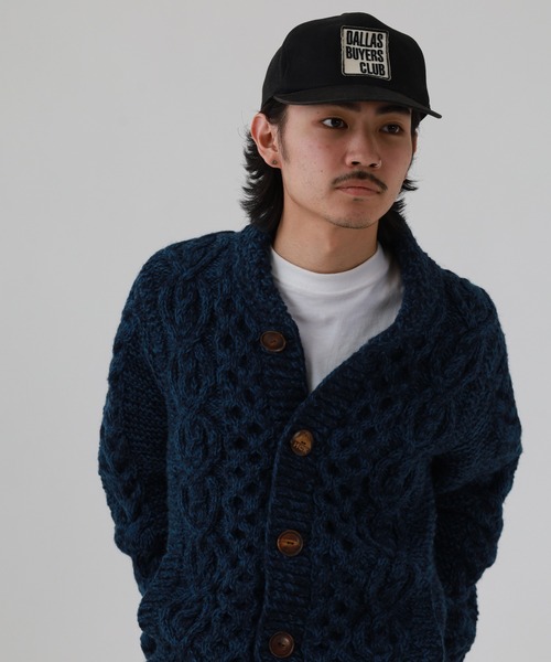 FUNALIVE（ファンアライブ）の「HIMALAYAN CLIMBER'S HAND-KNIT 手編みショールカーディガン（カーディガン/ボレロ・メンズ・ブラック/インディゴブルー/杢グレー/オレンジ/スモークピンク/イエロー・L/M）」の22枚目の写真