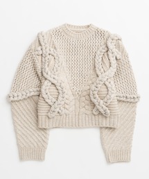 Life Word Embroidery Knit Cardigan/ライフワードエンブロイダリー