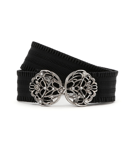 未使用⭐︎ベルパーチ⭐︎ブーティ⭐︎ブラック axes femme（アクシーズファム）の「蝶×バラバックルゴムベルト
