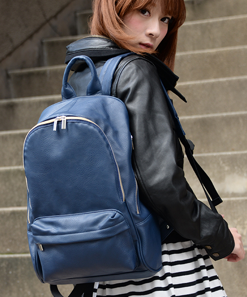 DEVICE(デバイス)の「Rename スクエア シンプル サイド ポケット リュックサック バックパック(バックパック/リュック・レディース・モカ/ネイビー/ブルー系その他/ターコイズブルー/ダークブラウン/キャメル/ブラック/ブラウン系その他/ピンク系その他/ピンク/ブラック×ホワイト/トリコロール/グレー系その他/ブルー系その他2/ブルー系その他3/グレー系その他2/ベージュ×ブラック・FREE)」の9枚目の写真