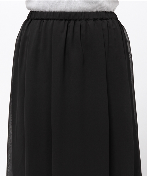 N.（N. Natural Beauty Basic）（エヌエヌナチュラルビューティーベーシック）の「シースルーレーススカート（スカート・レディース・ブラック/ホワイト・MEDIUM）」の6枚目の写真