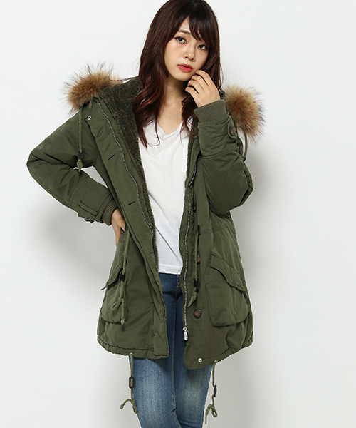 VENCEEXCHANGE（ヴァンスエクスチェンジ）の「ミリタリーロングコート（ミリタリージャケット・レディース・オリーブ/ネイビー・LARGE/MEDIUM）」の2枚目の写真