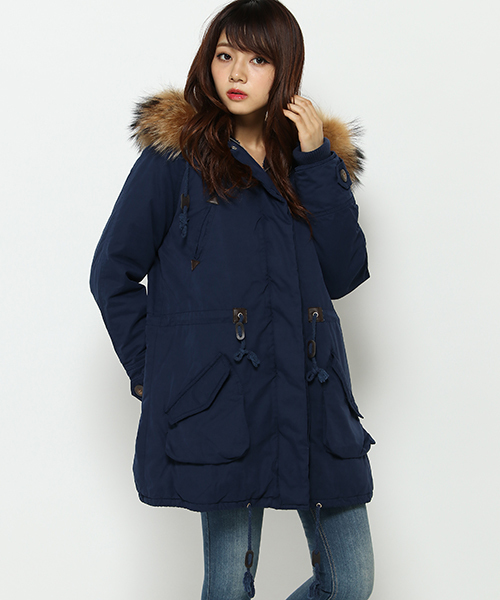 VENCEEXCHANGE（ヴァンスエクスチェンジ）の「ミリタリーロングコート（ミリタリージャケット・レディース・オリーブ/ネイビー・LARGE/MEDIUM）」の3枚目の写真