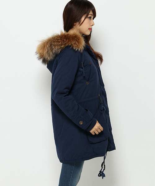 VENCEEXCHANGE（ヴァンスエクスチェンジ）の「ミリタリーロングコート（ミリタリージャケット・レディース・オリーブ/ネイビー・LARGE/MEDIUM）」の4枚目の写真