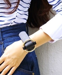 リングフェイクレザーブレスレッド
