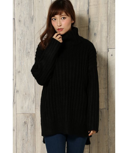 VENCEEXCHANGE（ヴァンスエクスチェンジ）の「シンタムリブアミチュニック                  （ニット/セーター・レディース・ブラック/オフホワイト/グレー/ブラウン・MEDIUM）」の3枚目の写真