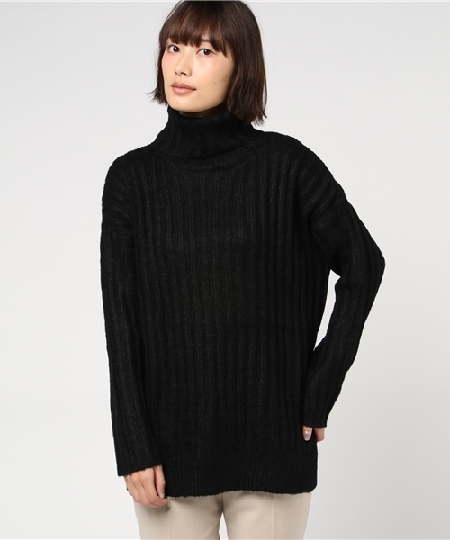 VENCEEXCHANGE（ヴァンスエクスチェンジ）の「シンタムリブアミチュニック                  （ニット/セーター・レディース・ブラック/オフホワイト/グレー/ブラウン・MEDIUM）」の15枚目の写真