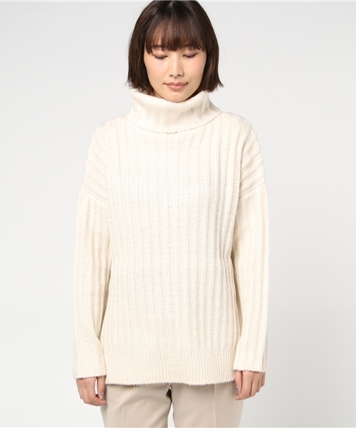 VENCEEXCHANGE（ヴァンスエクスチェンジ）の「シンタムリブアミチュニック                  （ニット/セーター・レディース・ブラック/オフホワイト/グレー/ブラウン・MEDIUM）」の5枚目の写真