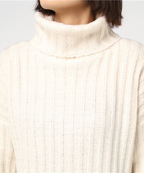 VENCEEXCHANGE（ヴァンスエクスチェンジ）の「シンタムリブアミチュニック                  （ニット/セーター・レディース・ブラック/オフホワイト/グレー/ブラウン・MEDIUM）」の9枚目の写真