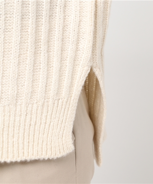 VENCEEXCHANGE（ヴァンスエクスチェンジ）の「シンタムリブアミチュニック                  （ニット/セーター・レディース・ブラック/オフホワイト/グレー/ブラウン・MEDIUM）」の11枚目の写真