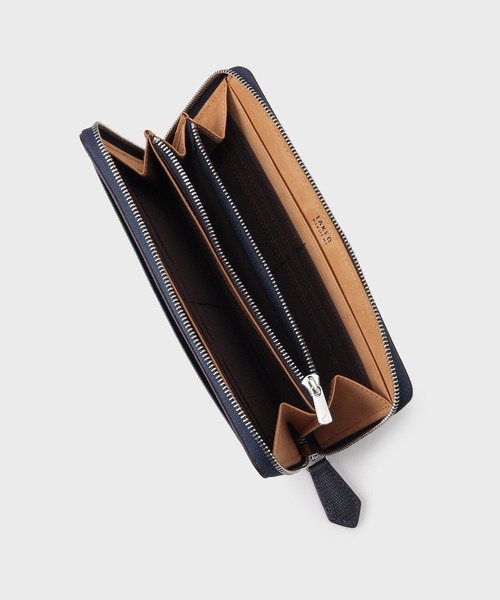 TAKEO KIKUCHI（タケオキクチ）の「【ソフト＆ナチュラル】ミニメッシュ レザー　ラウンドファスナー長財布（財布・メンズ・ブラック/ブルー/ブルー系1/オフホワイト/レッド/グレー系その他5/イエロー系4/モスグリーン系4/ブルーグリーン・00）」の14枚目の写真