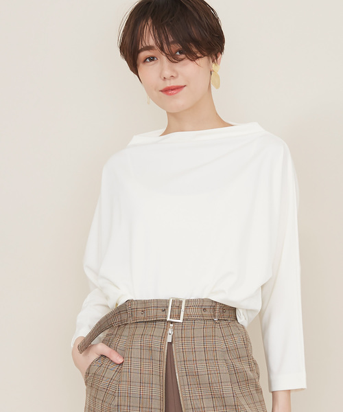STUDIOUS（ステュディオス）の「【STUDIOUS】ドルマンカットプルオーバー（Tシャツ/カットソー・レディース・ブラック/ピンク/ホワイト・FREE）」の2枚目の写真