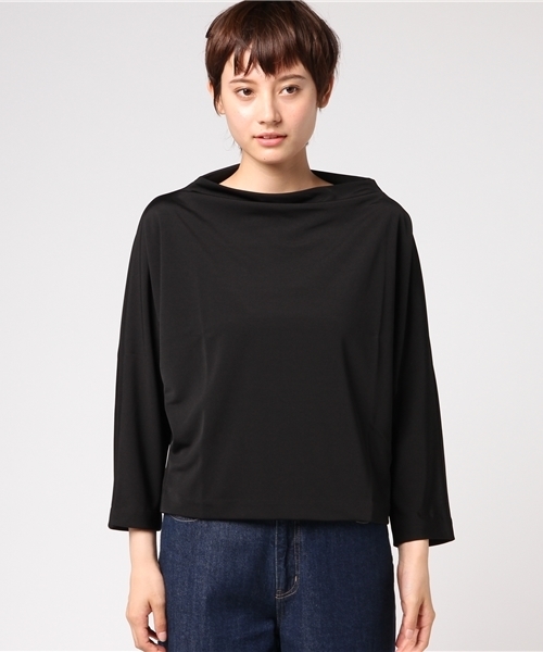 ジャーナルスタンダード　ドルマンプルオーバー　ブラック　七分袖 STUDIOUS】ドルマンカットプルオーバー（Tシャツ/カットソー