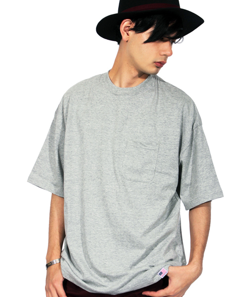 ８(eight)（エイト）の「ポケット付き ビッグTシャツ 半袖 ストリート（Tシャツ/カットソー・メンズ・ブラック/ホワイト×ブラック/ネイビー/グレー/ホワイト・LARGE/MEDIUM）」の4枚目の写真