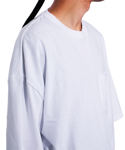 ８(eight)（エイト）の「ポケット付き ビッグTシャツ 半袖 ストリート（Tシャツ/カットソー・メンズ・ブラック/ホワイト×ブラック/ネイビー/グレー/ホワイト・LARGE/MEDIUM）」の20枚目の写真