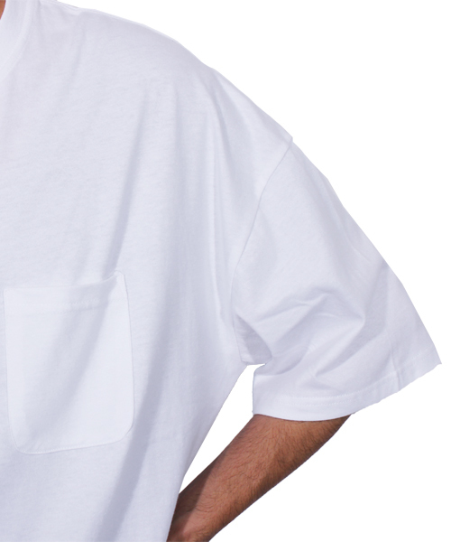 ８(eight)（エイト）の「ポケット付き ビッグTシャツ 半袖 ストリート（Tシャツ/カットソー・メンズ・ブラック/ホワイト×ブラック/ネイビー/グレー/ホワイト・LARGE/MEDIUM）」の21枚目の写真