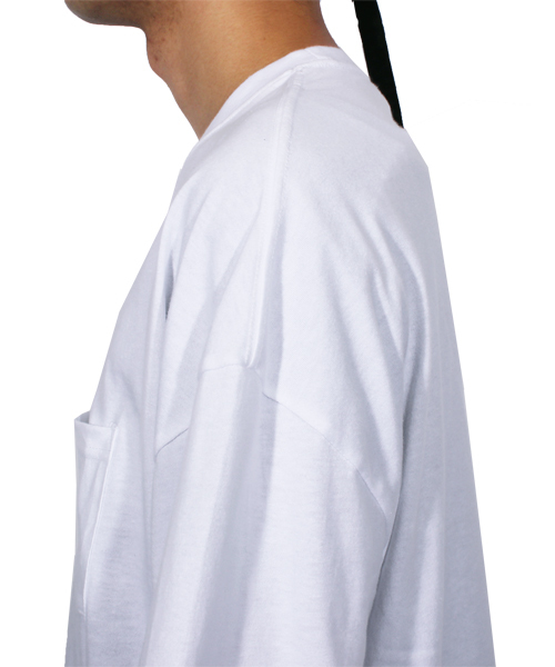 ８(eight)（エイト）の「ポケット付き ビッグTシャツ 半袖 ストリート（Tシャツ/カットソー・メンズ・ブラック/ホワイト×ブラック/ネイビー/グレー/ホワイト・LARGE/MEDIUM）」の15枚目の写真