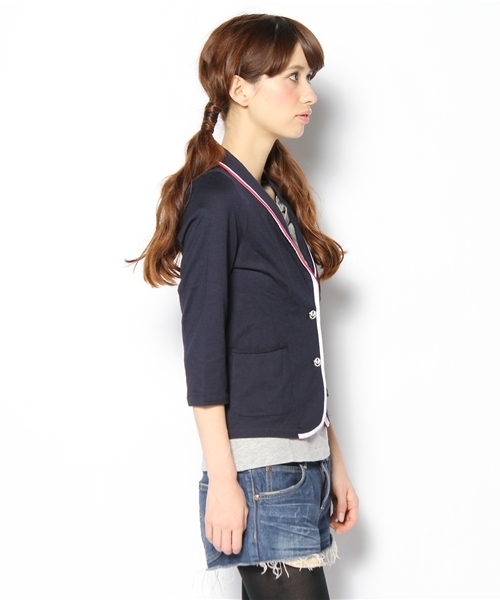 TOMMY HILFIGER（トミーヒルフィガー）の「SAWL COLLAR JACKET（その他アウター・レディース・グレー/ネイビー・SMALL/MEDIUM/LARGE）」の7枚目の写真