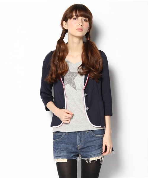 TOMMY HILFIGER（トミーヒルフィガー）の「SAWL COLLAR JACKET（その他アウター・レディース・グレー/ネイビー・SMALL/MEDIUM/LARGE）」の3枚目の写真