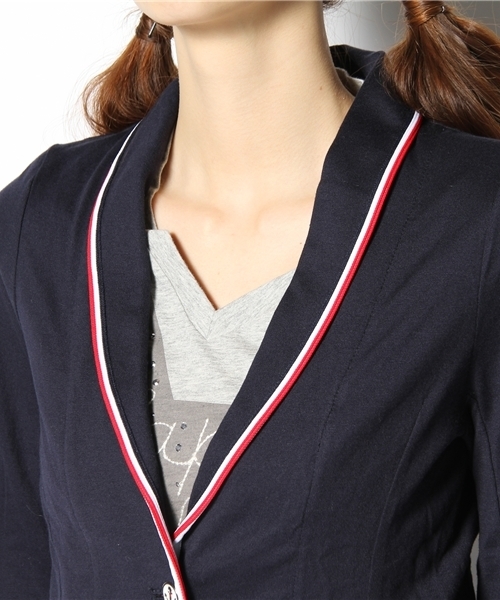 TOMMY HILFIGER（トミーヒルフィガー）の「SAWL COLLAR JACKET（その他アウター・レディース・グレー/ネイビー・SMALL/MEDIUM/LARGE）」の8枚目の写真