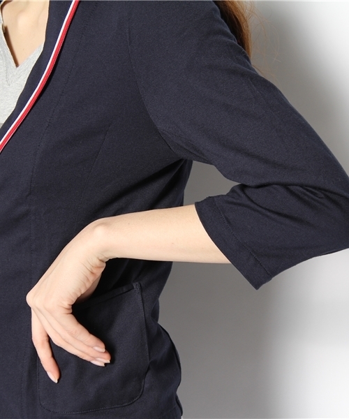 TOMMY HILFIGER（トミーヒルフィガー）の「SAWL COLLAR JACKET（その他アウター・レディース・グレー/ネイビー・SMALL/MEDIUM/LARGE）」の4枚目の写真