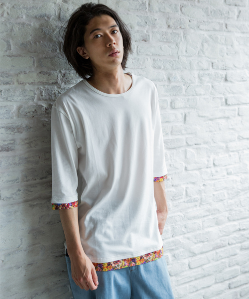 rehacer（レアセル）の「rehacer : Flower Link Cutsew  （Tシャツ/カットソー・メンズ・ホワイト/ネイビー/グレー/ブラック・MEDIUM/SMALL/LARGE）」の8枚目の写真