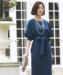 RUIRUE BOUTIQUE | 【結婚式･二次会･パーティー対応】ロング＆リーンシルエットが美しいバルーンスリーブワンピース(ドレス)