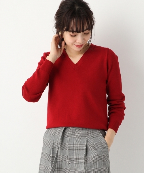 A part by（アパートバイ）の「【WEB限定カラー】14GミリオンHOTVPOニットLS　772856 （ニット/セーター・レディース・オフホワイト/オレンジ/グリーン/ブラック系その他/グレー系その他/ベージュ系その他/ライトパープル/コーラルピンク/ライトブルー/ブラック/グリーン系その他/マスタード/レッド・LARGE/MEDIUM）」の12枚目の写真