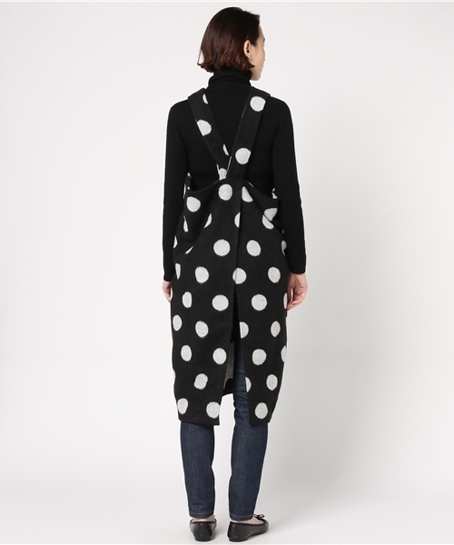 MERLOT（メルロー）の「ドット柄エプロンワンピース2391（ワンピース・レディース・グレー/ブラック・FREE）」の5枚目の写真