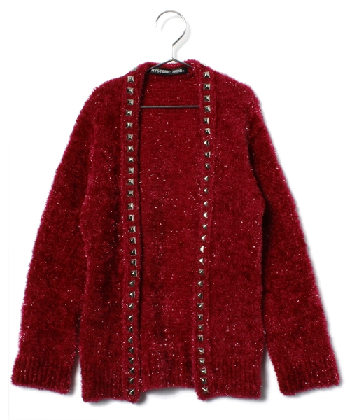 HYSTERIC MINI(ヒステリックミニ)の「studs rock generation カーディガン(カーディガン/ボレロ・キッズ・ブラック/レッド・100/120)」の2枚目の写真
