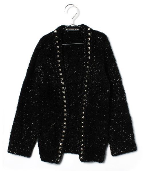 HYSTERIC MINI(ヒステリックミニ)の「studs rock generation カーディガン(カーディガン/ボレロ・キッズ・ブラック/レッド・100/120)」の1枚目の写真