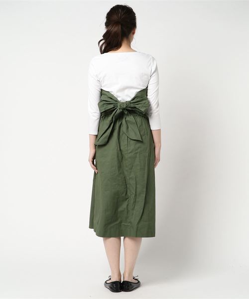 STYLEBLOCK（スタイルブロック）の「綿ツイルビスチェ×スカートセットアップアンサンブル（ワンピース・レディース・ブラック/カーキ/ピンク/ベージュ・M）」の6枚目の写真