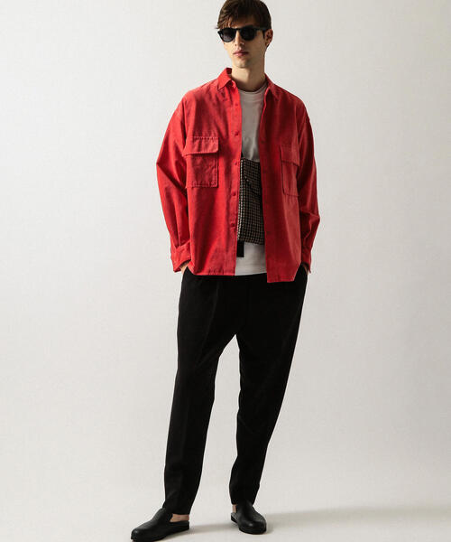 BEAUTY&YOUTH UNITED ARROWS（ビューティーアンドユースユナイテッドアローズ）の「【WEB限定】 by TR ツイル 2P ワイド テーパードパンツ（スラックス・メンズ・ブラック/ダークグレー/ベージュ・SMALL/LARGE/MEDIUM/X-LARGE）」の7枚目の写真