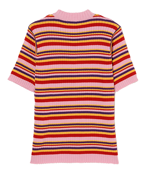 Candy Stripper（キャンディストリッパー）の「WEIRD BEAR MULTI BORDER ニット（ニット/セーター・レディース・ブラック/パープル/ピンク/オレンジ・2）」の6枚目の写真