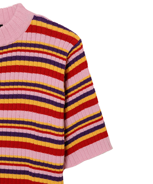 Candy Stripper（キャンディストリッパー）の「WEIRD BEAR MULTI BORDER ニット（ニット/セーター・レディース・ブラック/パープル/ピンク/オレンジ・2）」の8枚目の写真