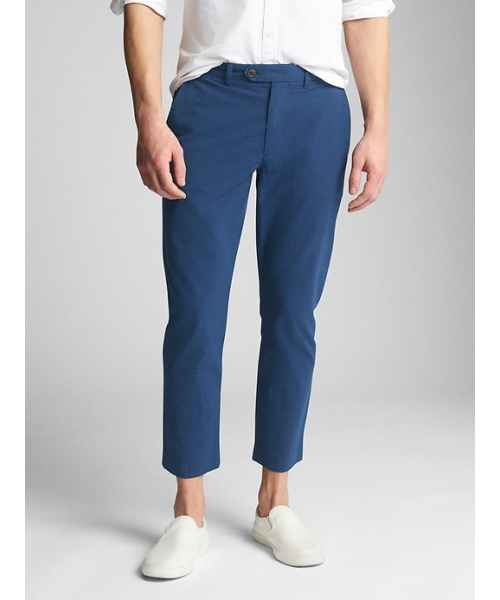 GAP(ギャップ)の「シアサッカー スリムフィット防水アンクルパンツ(Gapflex)(その他パンツ・メンズ・ブルー/ベージュ・30W/28W/36W/34W/32W)」の2枚目の写真