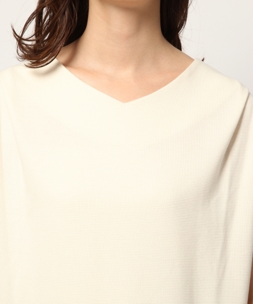 GLOBAL WORK（グローバルワーク）の「ミニワッフルフレンチスリーブＴ/795881（Tシャツ/カットソー・レディース・ブラック/ブラウン/ホワイト・LARGE/MEDIUM）」の9枚目の写真