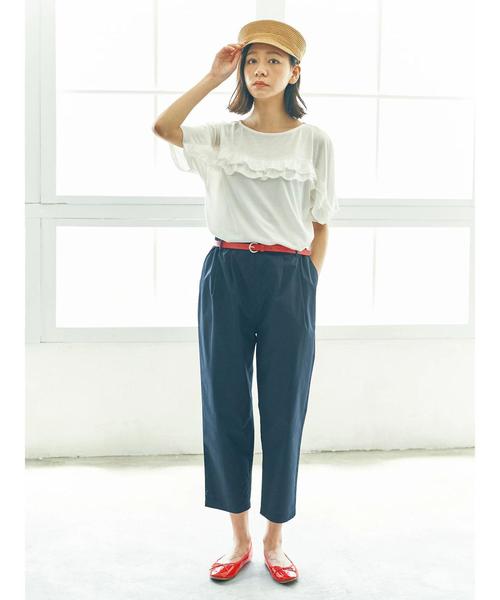 earth music&ecology（アースミュージックアンドエコロジー）の「・フリルプルオーバー（Tシャツ/カットソー・レディース・ブラック/オフホワイト/ラベンダー/ライトピンク・FREE）」の9枚目の写真