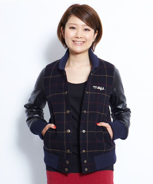 MILKFED.（ミルクフェド）の「【mini11月号掲載商品】STADIUM JUMPER（スタジャン・レディース・アッシュ/ネイビー・SMALL/MEDIUM）」の4枚目の写真