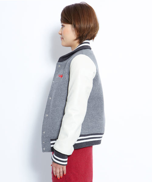 MILKFED.（ミルクフェド）の「【mini11月号掲載商品】STADIUM JUMPER（スタジャン・レディース・アッシュ/ネイビー・SMALL/MEDIUM）」の5枚目の写真