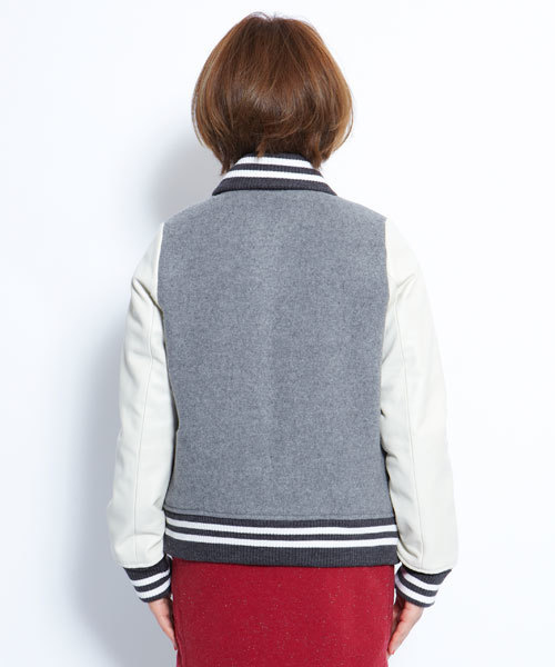 MILKFED.（ミルクフェド）の「【mini11月号掲載商品】STADIUM JUMPER（スタジャン・レディース・アッシュ/ネイビー・SMALL/MEDIUM）」の6枚目の写真