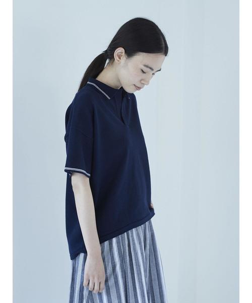 AMERICAN HOLIC（アメリカンホリック）の「・半袖スキッパー（ニット/セーター・レディース・ネイビー/オフホワイト・FREE）」の13枚目の写真