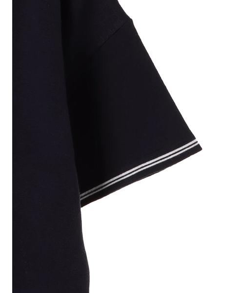 AMERICAN HOLIC（アメリカンホリック）の「・半袖スキッパー（ニット/セーター・レディース・ネイビー/オフホワイト・FREE）」の7枚目の写真