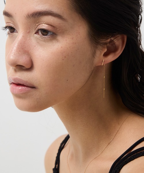 ya♡　ジュピターセット K10】バーピアス＆チェーンピアスキャッチセット/2way（ピアス