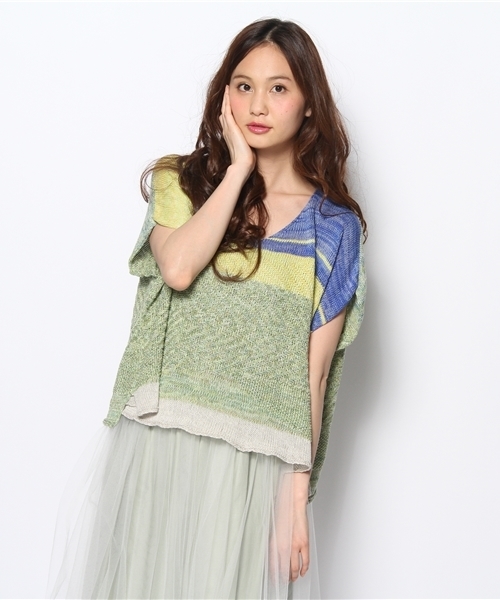 LIVETART（リヴェタート）の「tamaki niime/コットンニット(sleeveless)（ニット/セーター・レディース・ブルー系その他・FREE）」の10枚目の写真