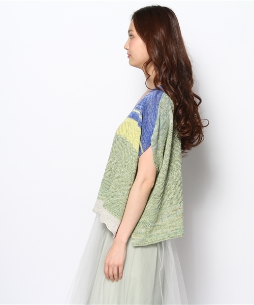 LIVETART（リヴェタート）の「tamaki niime/コットンニット(sleeveless)（ニット/セーター・レディース・ブルー系その他・FREE）」の3枚目の写真