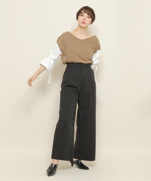 PAGEBOY（ページボーイ）の「袖切り替えプルオーバー（スウェット・レディース・ブラック/ベージュ/オフホワイト・FREE）」の7枚目の写真