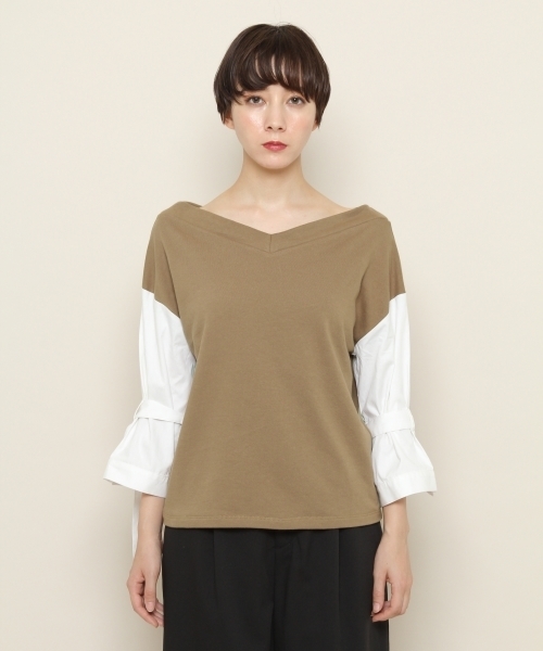 PAGEBOY（ページボーイ）の「袖切り替えプルオーバー（スウェット・レディース・ブラック/ベージュ/オフホワイト・FREE）」の8枚目の写真